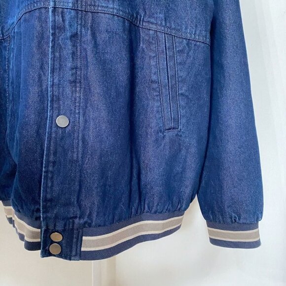 NWOT FRANK AND OAK DARK WASH DENIM BOMBER JACKET - XL - Picture 6 of 14
